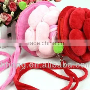 Plush Roses Change Purse/Wallet,with Three-dimensional ca thumbnail-3