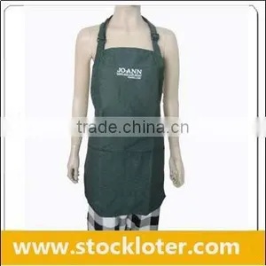 110909 Bottom Price Clearance Stock Cheap Green Polyester Kitchen Cooking Apron Stocklot , China Stocklots thumbnail-1
