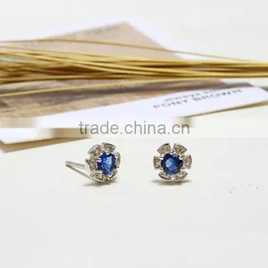 Exquisite Cheap Beautiful Flower 925 Sterling Silver Earring With AAA CZ Stone thumbnail-3