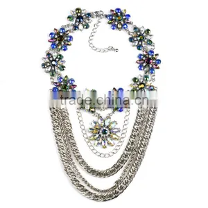Multilayer Out Chain With Multicolor Rhinestone Women Necklaces thumbnail-4