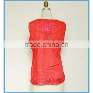 2016 New Design Embroidery Women Tank Tops Wholesale thumbnail-2