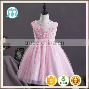 New Arrival Girls Sexy Night Dress Photos Baby Girls Party Wear Dress Pink Cotton Puffy Girls Dress Child Clothes thumbnail-1