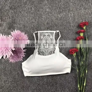 Stylish Style Beautiful Embroidered Back Wireless Bra Sexy Ladies Yoga Bra thumbnail-5
