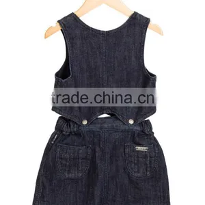 Wholesale Kids Girls Detachable Denim Dress Baby Clothes New Design Baby Girls Cusual Dress thumbnail-2