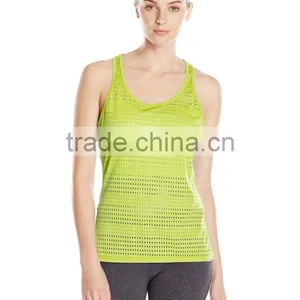 Women's Curved Hem Bright Color Mesh Tank Clothing Manufacturer thumbnail-1