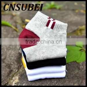 Summer Mens Color Block Casual Combed Cotton Ankle Socks thumbnail-3