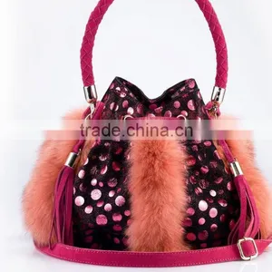 Pocket Shape Fox Fur Shoulder Bag/Wholesale And Retail thumbnail-1