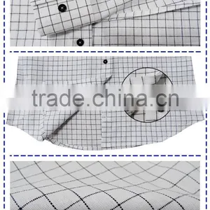 2017 Latest Long Sleeve Plaid 100% Cotton Non Wrinkle Spread Collar Men Shirt thumbnail-4