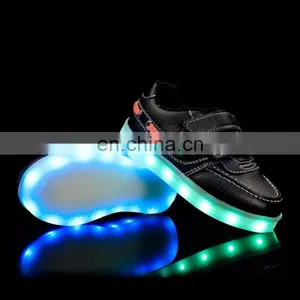 Factory Wholesale Latest Design USB Rechargeable Kids LED Luminous Light Shoes Children Kids Led Shoes Sneakers thumbnail-5