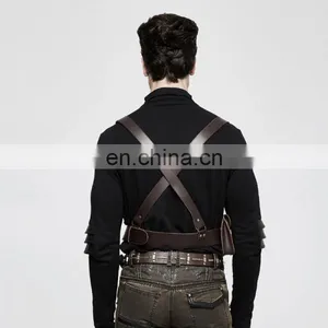 Punk Rave Men's Steampunk Chest Harness With Pocket S-238 thumbnail-3