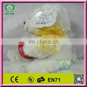 Best Sale Sweety Red Heart White Teddy Bear Plush Toy of Valentines Day Gift thumbnail-2