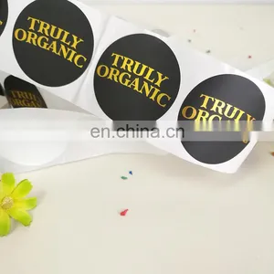 China Manufacture Custom Gold Stamping Sticker Colorful Printed Round Plastic Sticker thumbnail-4