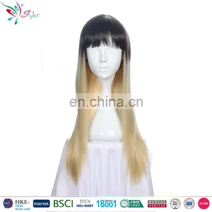 Styler Brand Two Tone Color Long Cosplay Wig Cheap Fashion Fiber Machine to Make Synthetic Hair thumbnail-1