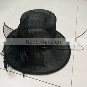 Kentucky Derby Wedding Dress Wide Brim Sinamay Flat Hat Small Order thumbnail-1