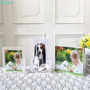 Clear Desktop Display Acrylic Table Picture Frames High Quality 10mm 20mm Thickness Desk Frame thumbnail-1