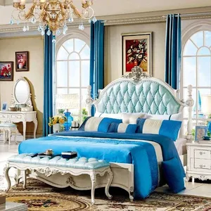 New Double Bed Luxury Leather Bed European Royalty Bed Waterproof Bedroom Furniture Bed thumbnail-1