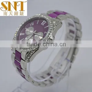 Japan Movt Quartz Watch Gold Steel Crystal Stone Lady Watch Luxury Beautiful Vogue thumbnail-4