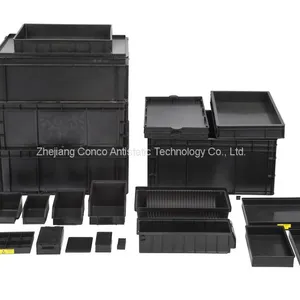 600*400 Esd Conductive Plastic Storage Bins Antistatic Boxes Containers Manufacturer thumbnail-2