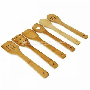 Bamboo Cooking Utensils Set 6pcs Original China TWINKLE Kitchen Tools Wooden Spoons Spatula thumbnail-1