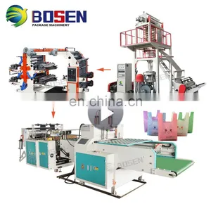 Biodegradable Garbage T-shirt Shopping Plastic Bag Making Machine Price thumbnail-1