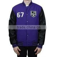 Custom Varsity Jackets Made of Wool Body and Leather Sleeves, Custom Jacket With Chenille Patches & Embroidery Artwork thumbnail-1