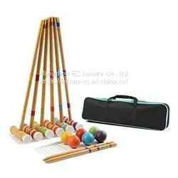 Wooden Croquet Gamet Set for Outdoor Lawn thumbnail-2