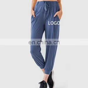 New Arrival High Waisted Yoga Jogger Pants Workout Running Gym Yoga Clothes Fitness Wear Casual Loose Pants For Women thumbnail-1