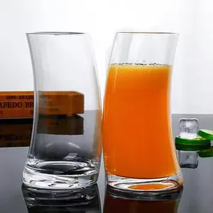 Factory Wholesale Creative OEM Logo 530ml Curved Glassware Crescent Beer Glass thumbnail-1
