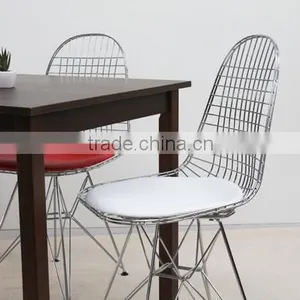 Famous Design DKR Wire Chair With Soft Seat Pad Dining Chair thumbnail-4