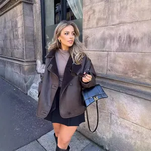 New Autumn and Winter Fashion Women's Casual Versatile Double-sided Loose Jacket Jacket thumbnail-2