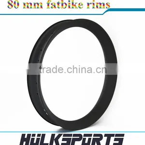 2016 Carbon Bike Kits 26er 80 mm Wide Carbon Rims 26'' 80 mm Fatbike Rims Mountain Bike Carbon Rims for Sale thumbnail-3