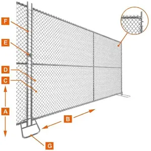 High Quality Galvanized 6X12 Chain Link Temporary Fence Panels for America ECO FRIENDLY thumbnail-6