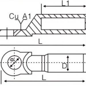 DTL-2 Bimetallic Copper Aluminum Cable Lug Crimp Wire Terminal Connector for Aluminum Cable Connection thumbnail-5