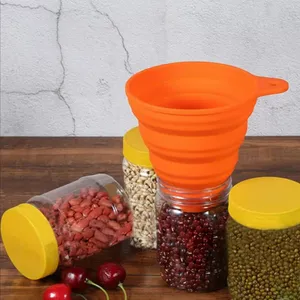 Collapsible Silicone Funnel Food Grade Portable Telescopic Kitchen Funnels for Liquid Powder Transfer Oil Water Bottle Filling thumbnail-1