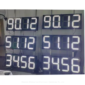 Gas Station Led Sign Board 18 Inch White/Green/Red Color Led Digit Number Display 88.88 Led Gas Station Price Board thumbnail-2