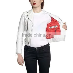 Classic British Style Womens Leather Motorcycle Jacket thumbnail-5
