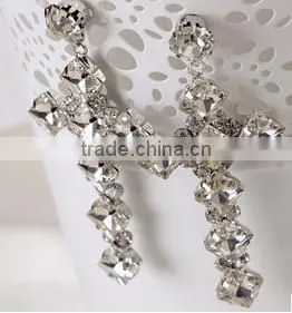 Fashion Wholesale 925 Sterling Silver Diamond Cross Earrings thumbnail-2