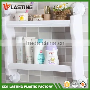 2 Layers Multi-function Plastic Bathroom & Kitchen Storage Shelf With Super Suction thumbnail-2