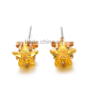 Newest 5 Pairs White and Yellow Zircon Jewellery Earrings Sets For Party Girls thumbnail-5