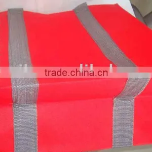 Red Non-woven Bags With Ending Webbing Handle thumbnail-1