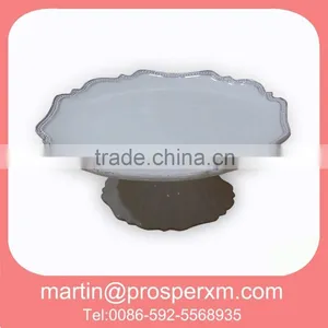 Flat White Porcelain Ceramic Cake Plate thumbnail-1