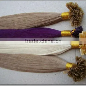 Wholesale 100% Human Keratin Hair Silky Straight Flat Tip Hair Extension thumbnail-3