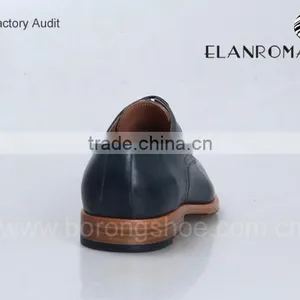 Gentle Fashion Real Calf Leather Derby Dyed Blue Men Business Natural Leather Dress Shoes thumbnail-3