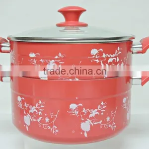 Customized Flower Decal Multi-purpose Food Steamer With Induction Bottom thumbnail-2