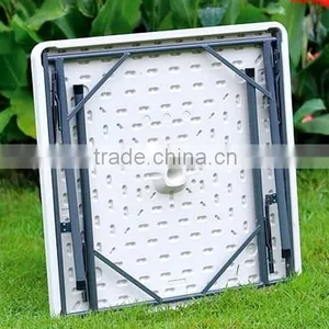 Hight-adjustable Square Dining Room HDPE Plastic Folding Table thumbnail-2