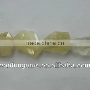 Citrine Faceted Tumble Stone thumbnail-1