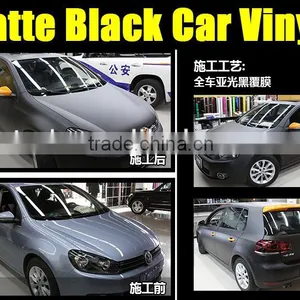 Hot Selling Matt Black Vinyl With Good Flexible for Car Body Decoration, Matt Black Car Sticker 1.52*30meter Each Roll thumbnail-6