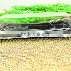 OPS Plastic Disposable Embossing Sushi Box Container Tray With Clear Lid thumbnail-3