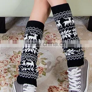 Christmas Deer Knitted Leg Warmers Leg Warmers in Camel Boot Topper Christmas Gift Soft Knitted Socks Woman Fashion Winter thumbnail-3
