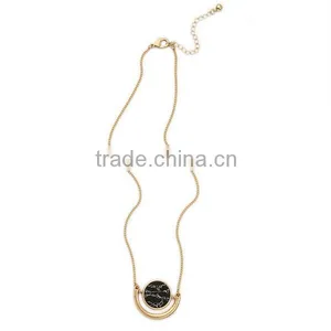 Long Round Marbleized Sphere Pendant Necklaces thumbnail-1